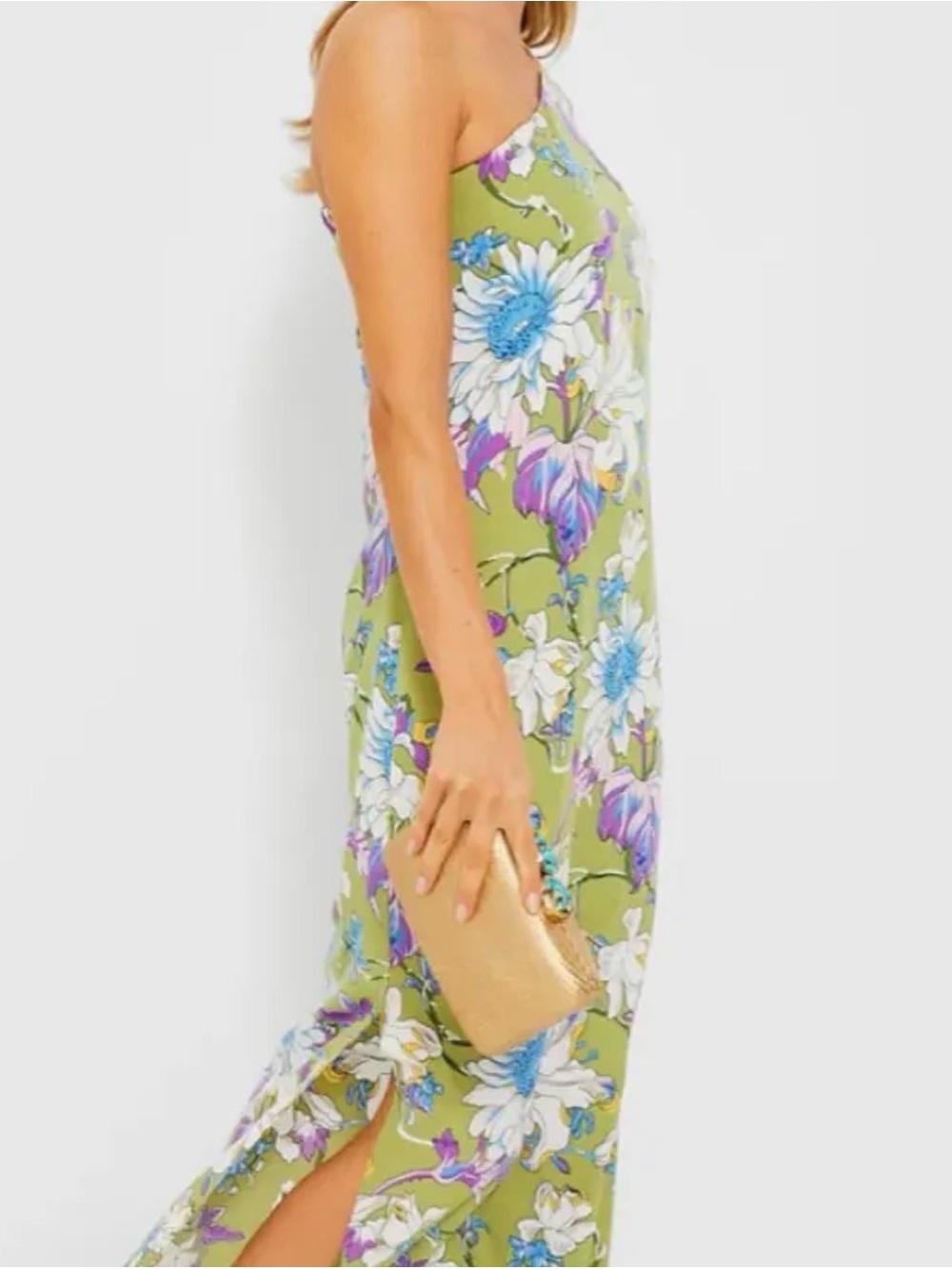 Tuckernuck Hyacinth House One Shoulder Odelia Maxi Dress Green Sz S - Picture 3 of 13